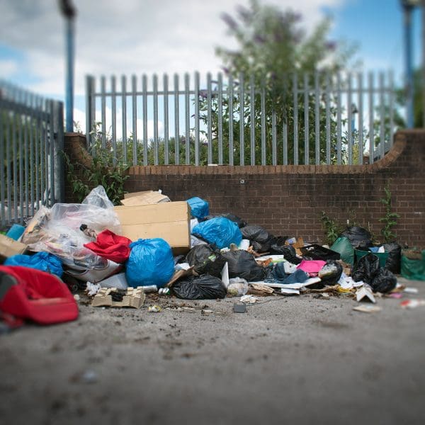 Rubbish dumped on site